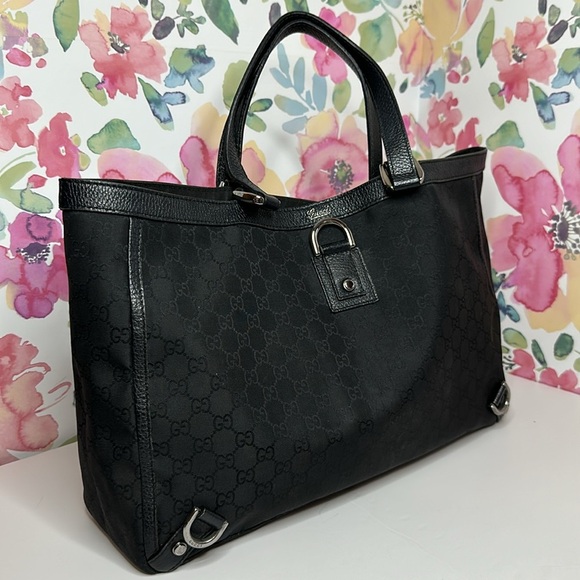💯 Authentic GUCCI Nylon Monogram Large Abbey Tote🍀 - Picture 7 of 16